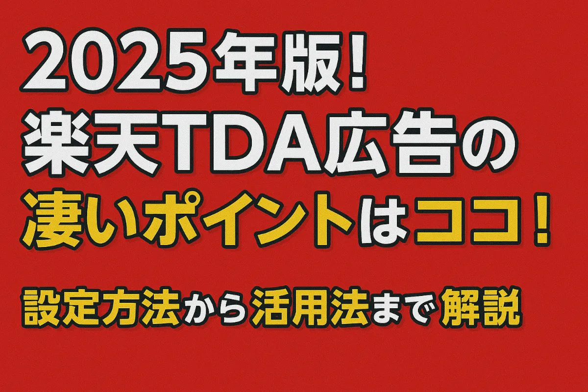 2025年版！楽天TDA広告の凄いポイントはココ！｜設定方法から活用法まで解説