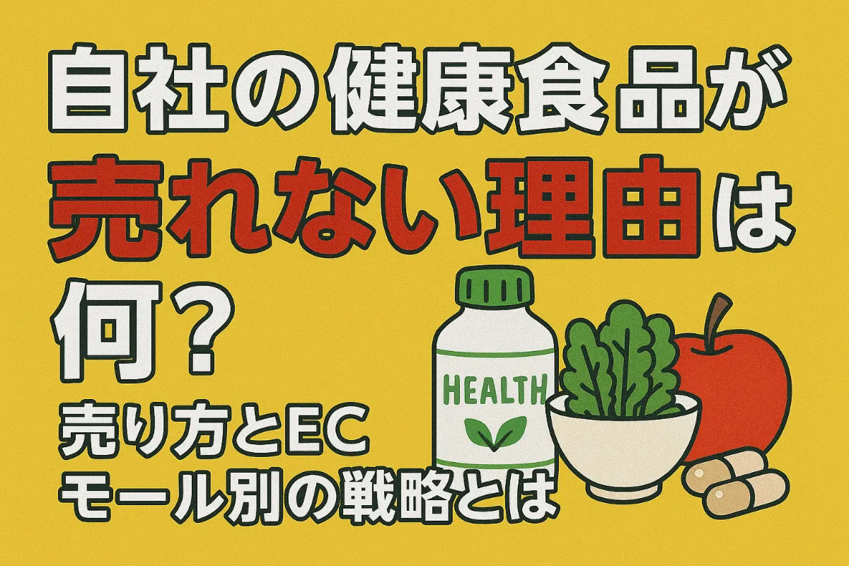 自社の健康食品が売れない理由は何？売り方とECモール別の戦略とは